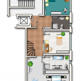 Grundriss von Wohnung 3 im Haus 31 - 2. OG links