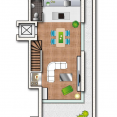 Grundriss von Wohnung 3 im Haus 31 - DG links